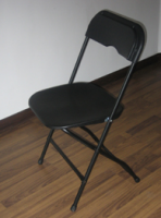 black folding chair